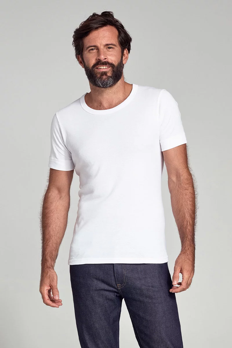 T-shirt col rond - coton peigné