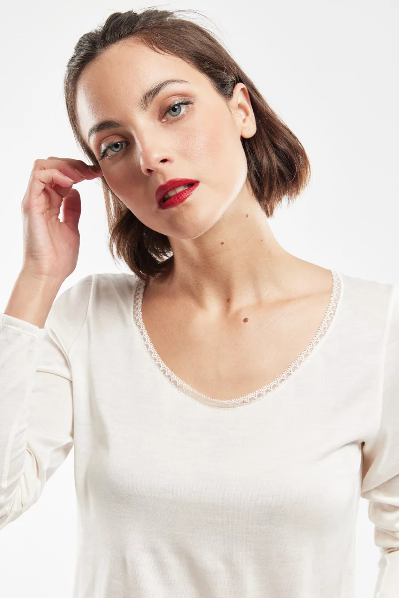 T-shirt manches longues - soie