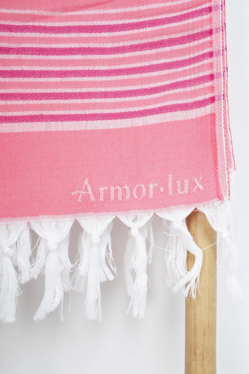 Fouta 100 x 180 cm | Fury/Géranium/Blanc