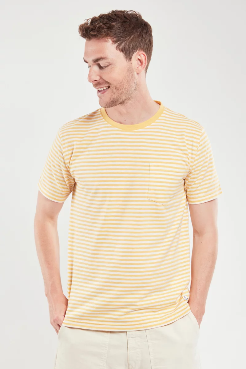 T-shirt rayé - coton et lin | Yellow E24/Nature