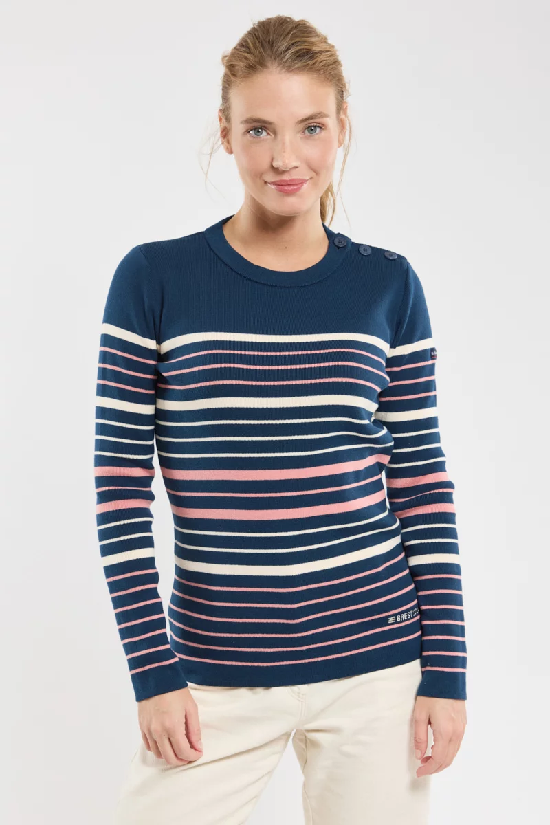 Pull marin rayé - Femme | Scozia/Antico/Marmo