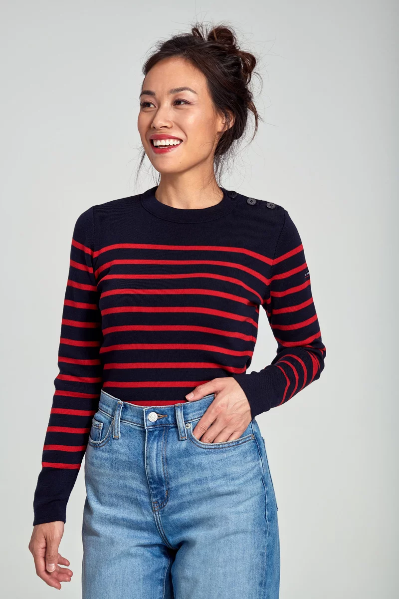 Pull marin rayé