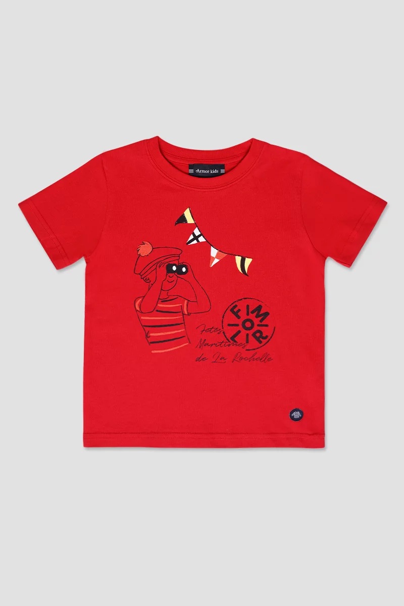 T-shirt sérigraphié Kids - Coton léger | Rouge