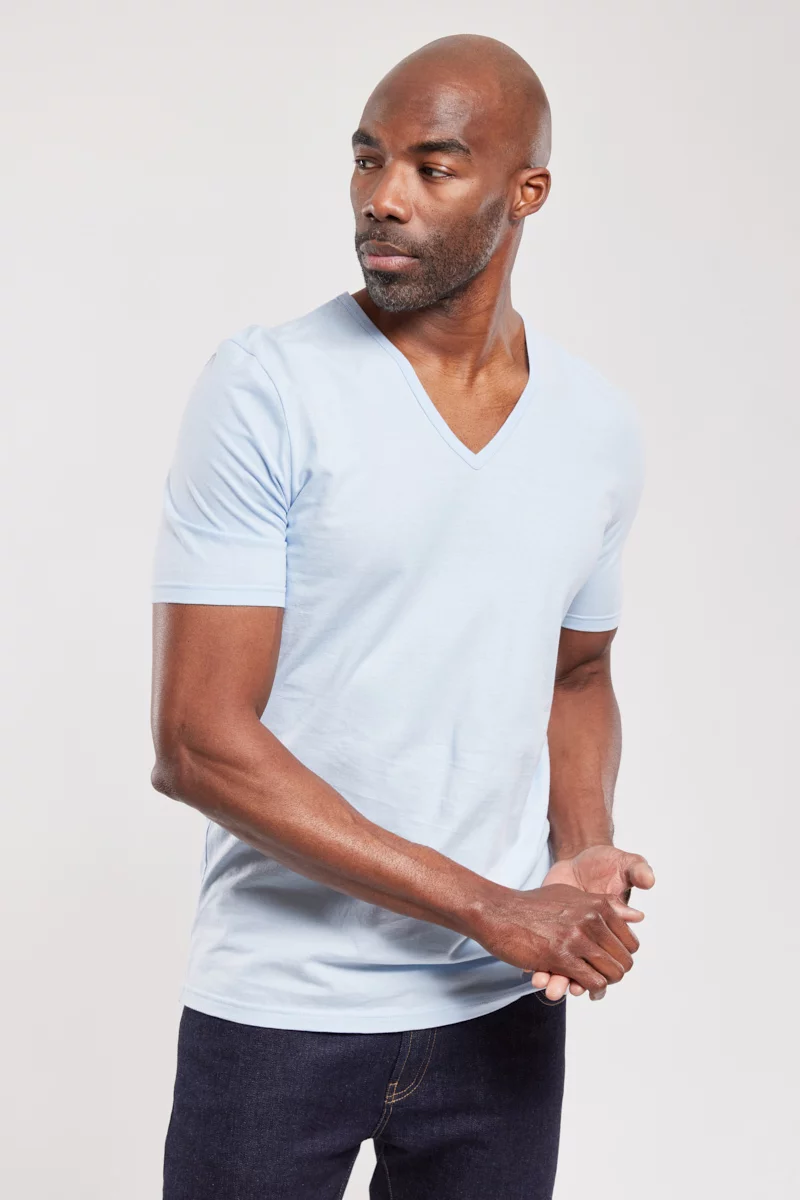 T-shirt col V - coton léger biologique