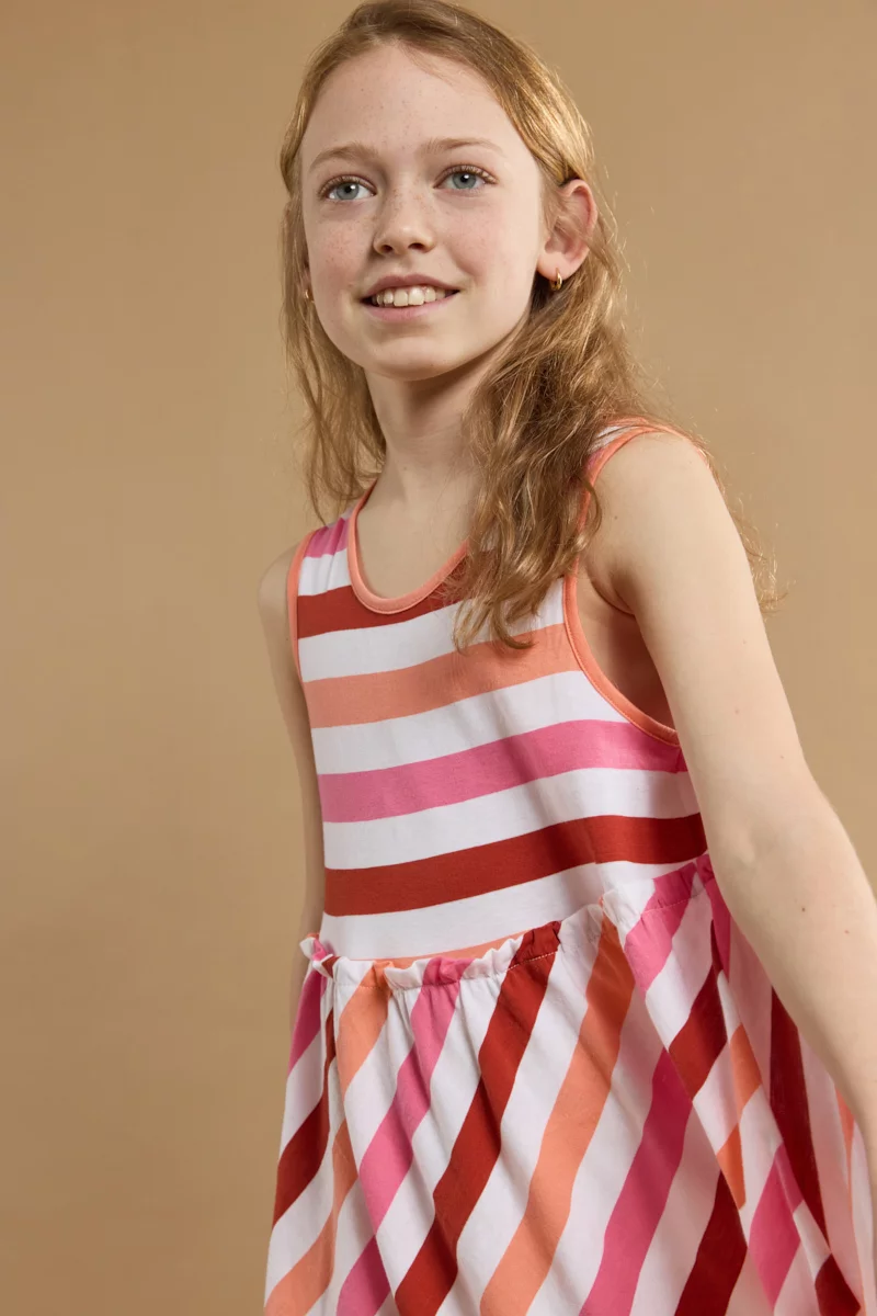 Robe rayée tricolore Kids - coton léger