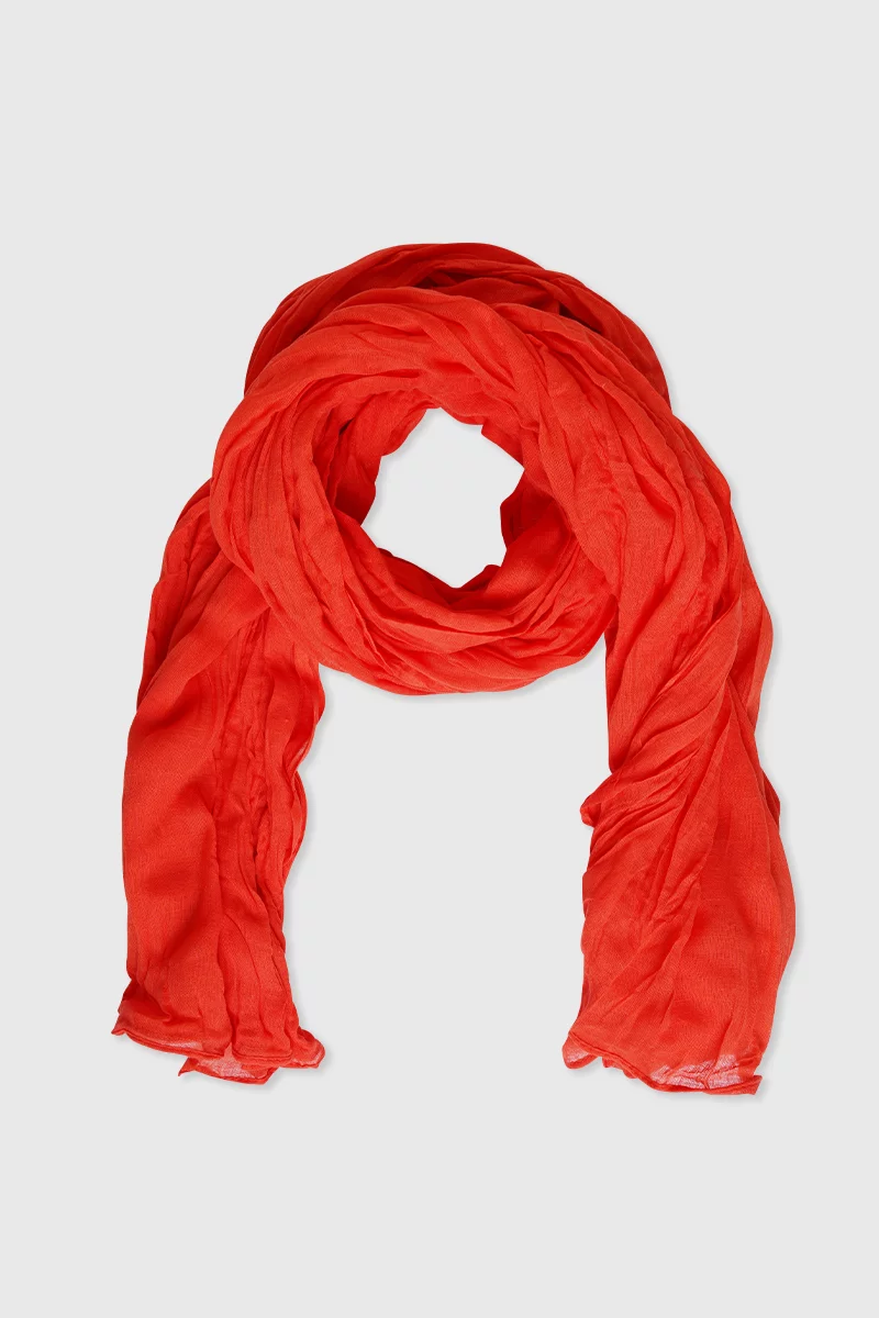 Foulard uni JARLI - coton | bB42 ORANGE SANGUINE