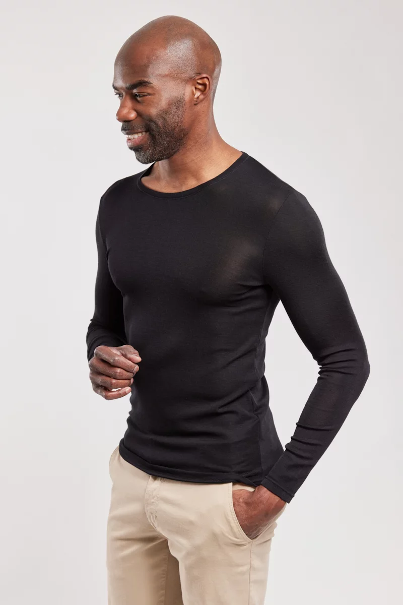 T-shirt manches longues - laine et soie