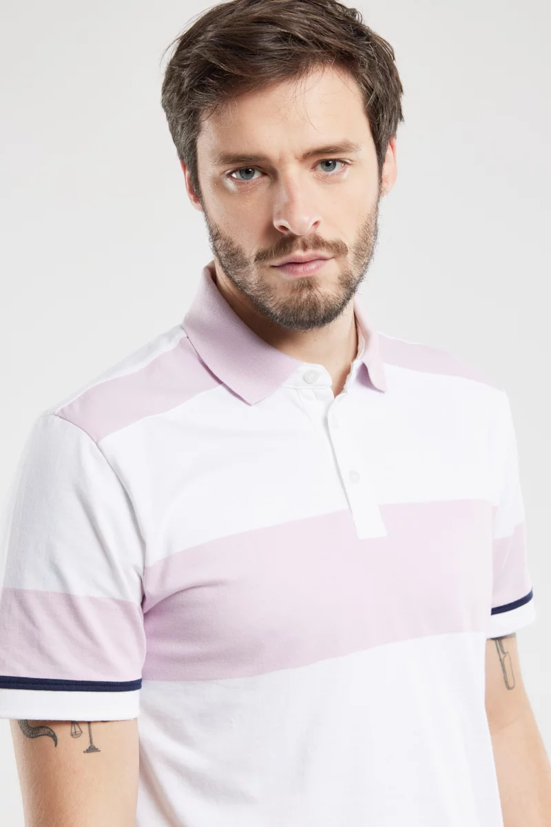 Polo larges rayures - coton léger