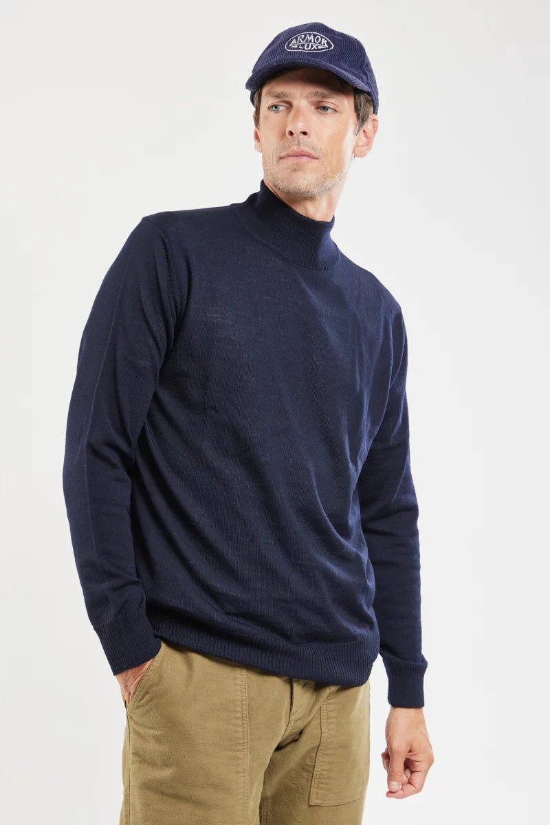 Pull col montant - laine mérinos