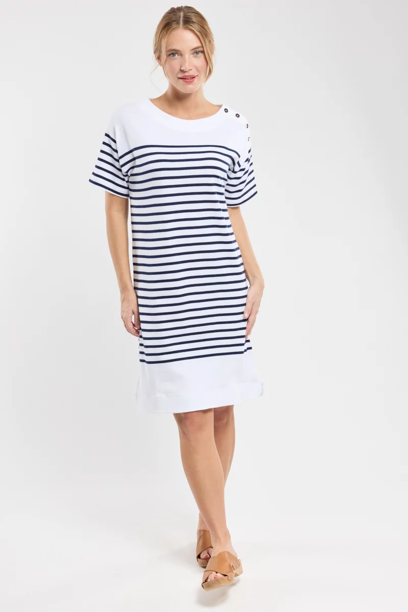 Robe épaule boutonnée - coton rustique