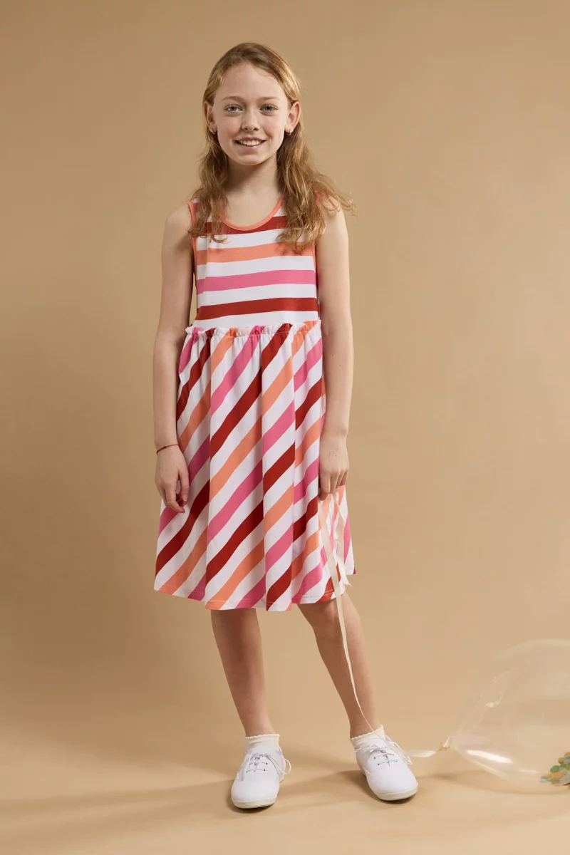 Robe rayée tricolore Kids - coton léger