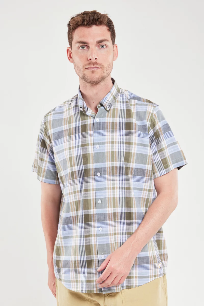 Chemise manches courtes - coton | Ecossais Pagoda
