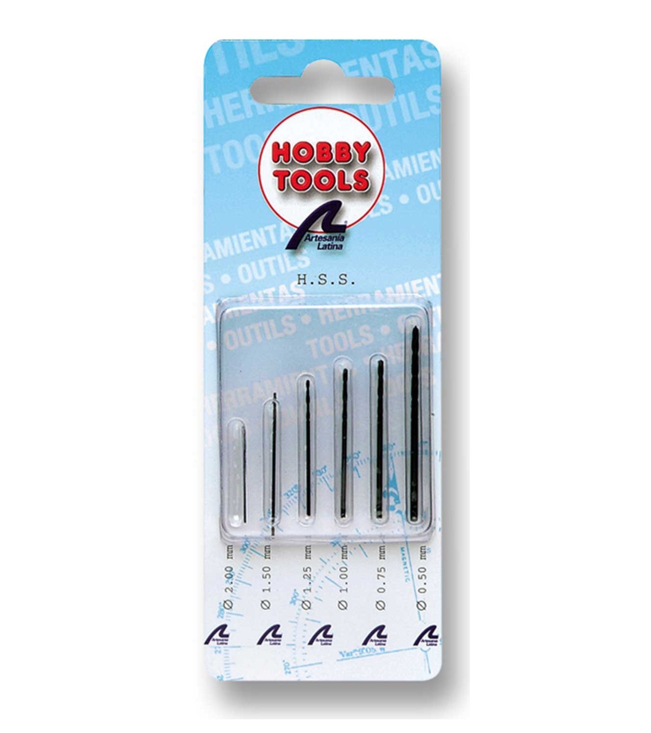 Set of 6 Mini Bits from 0,5 mm to 2 mm for Drills