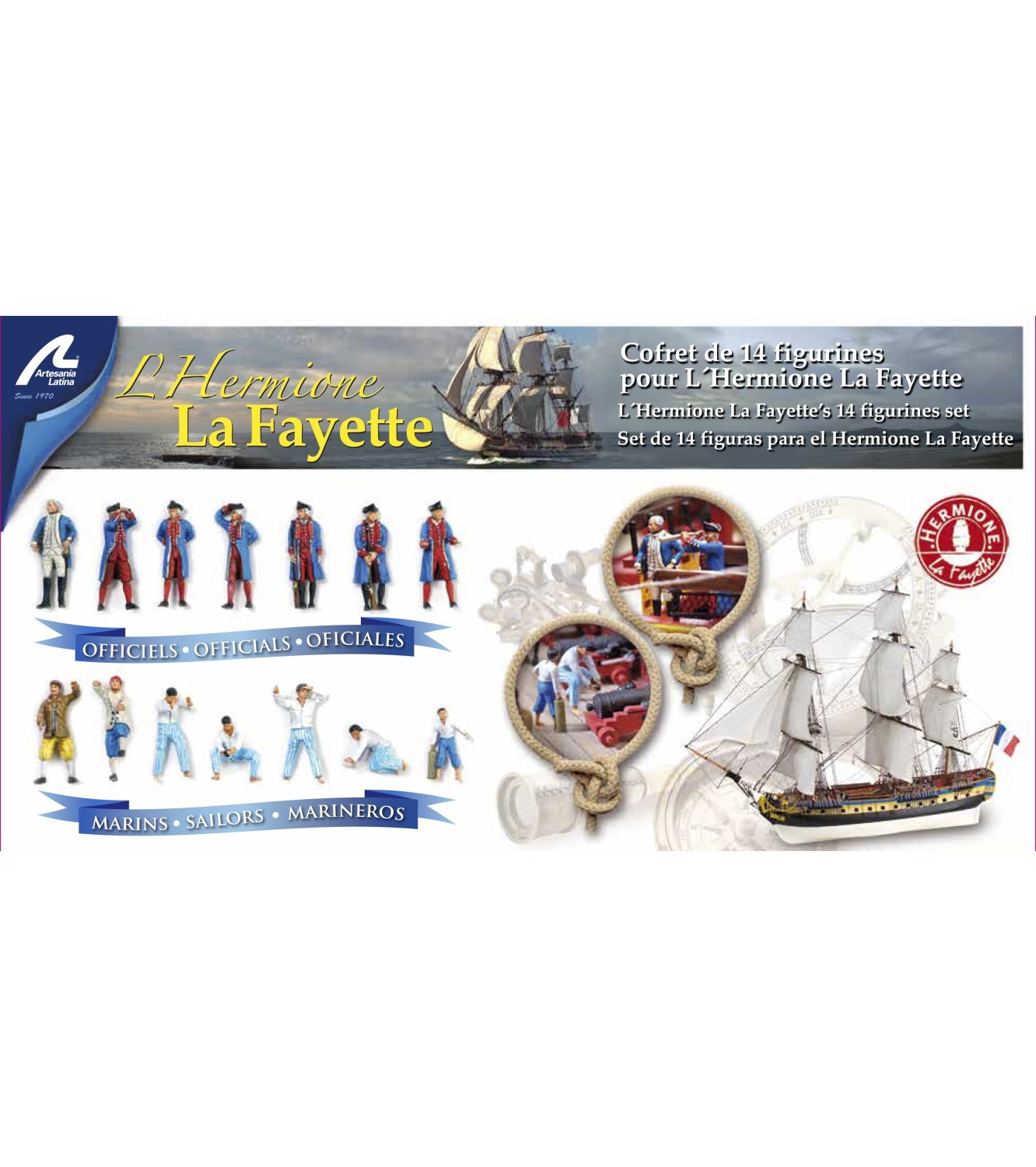 Set of 14 Metal Figures for Hermione La Fayette