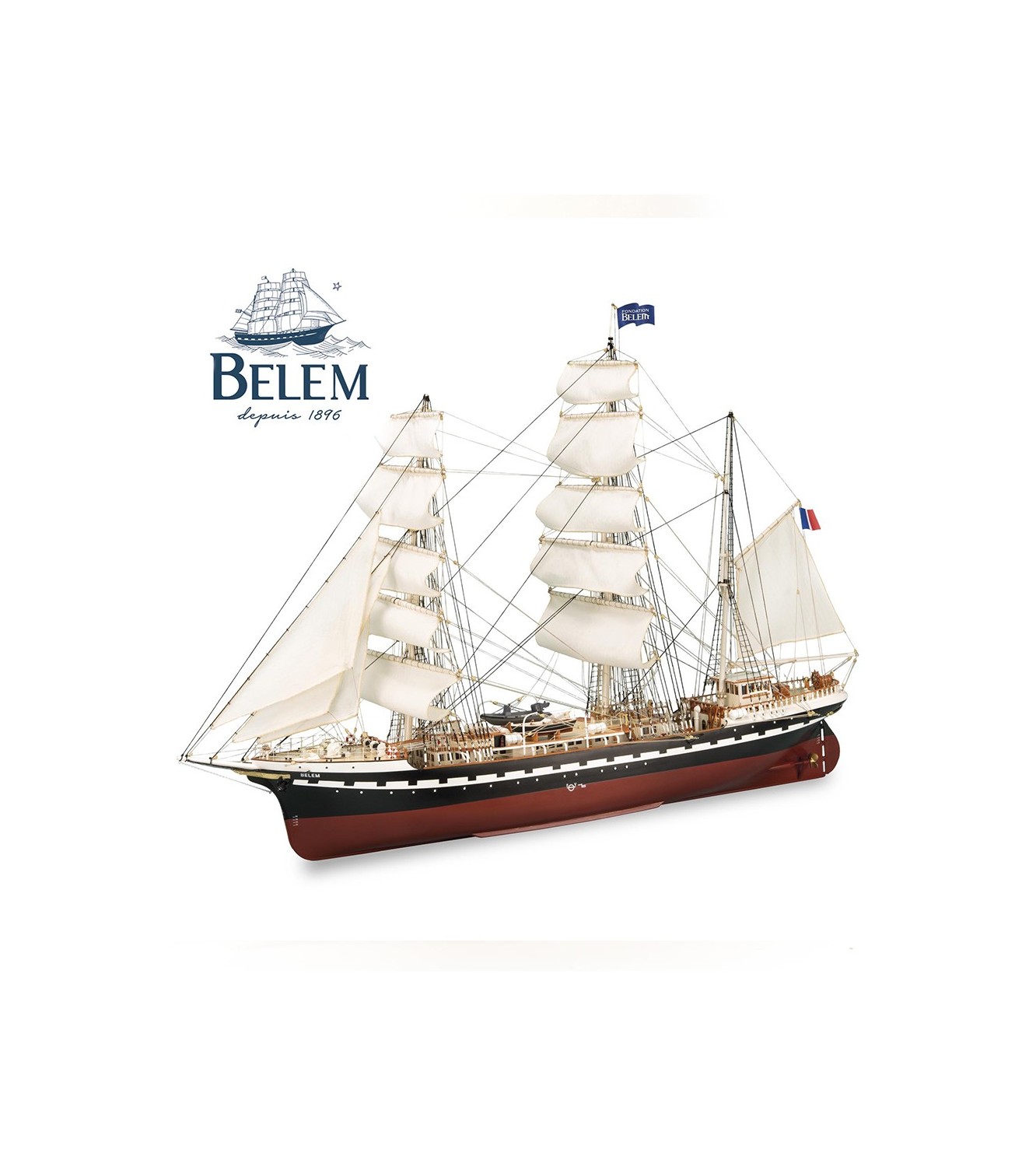 French Training Ship Belem. 1:75 Wooden Model Ship Kit