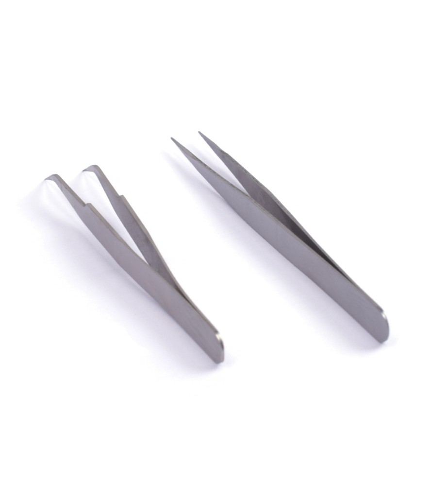 Set of 2 Straight & Curved Fastening Tweezers