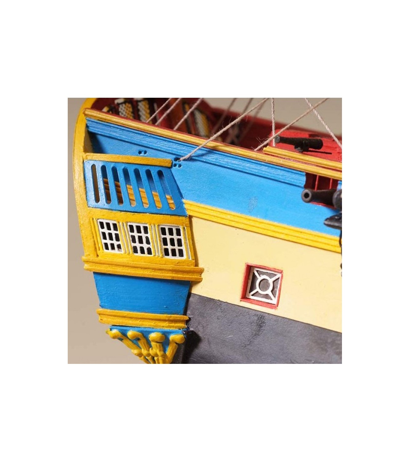 Frigate Hermione La Fayette. 1:89 Wooden Model Ship Kit