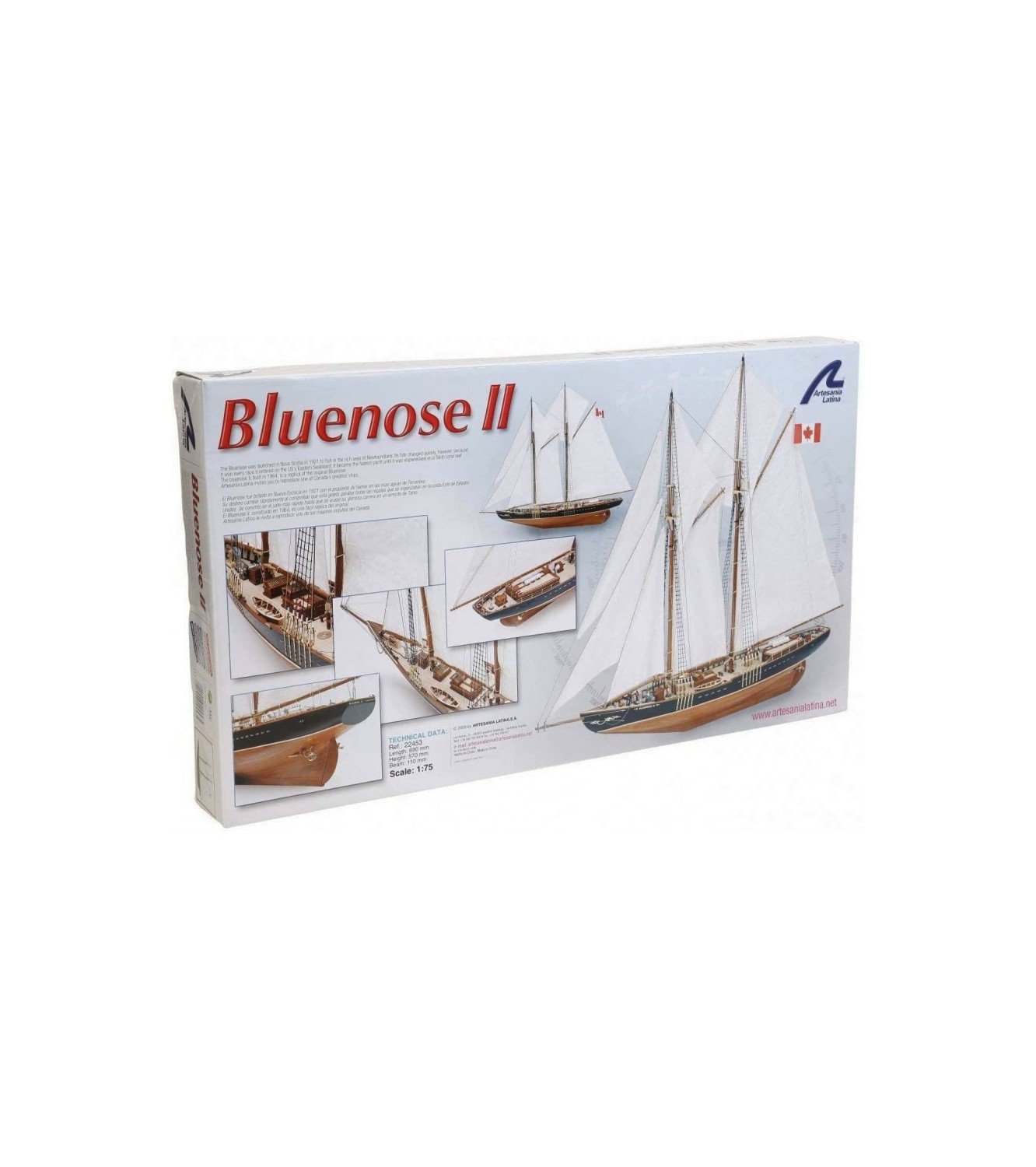 Fishing & Regattas Schooner Bluenose II. 1:75 Wooden Model Ship Kit