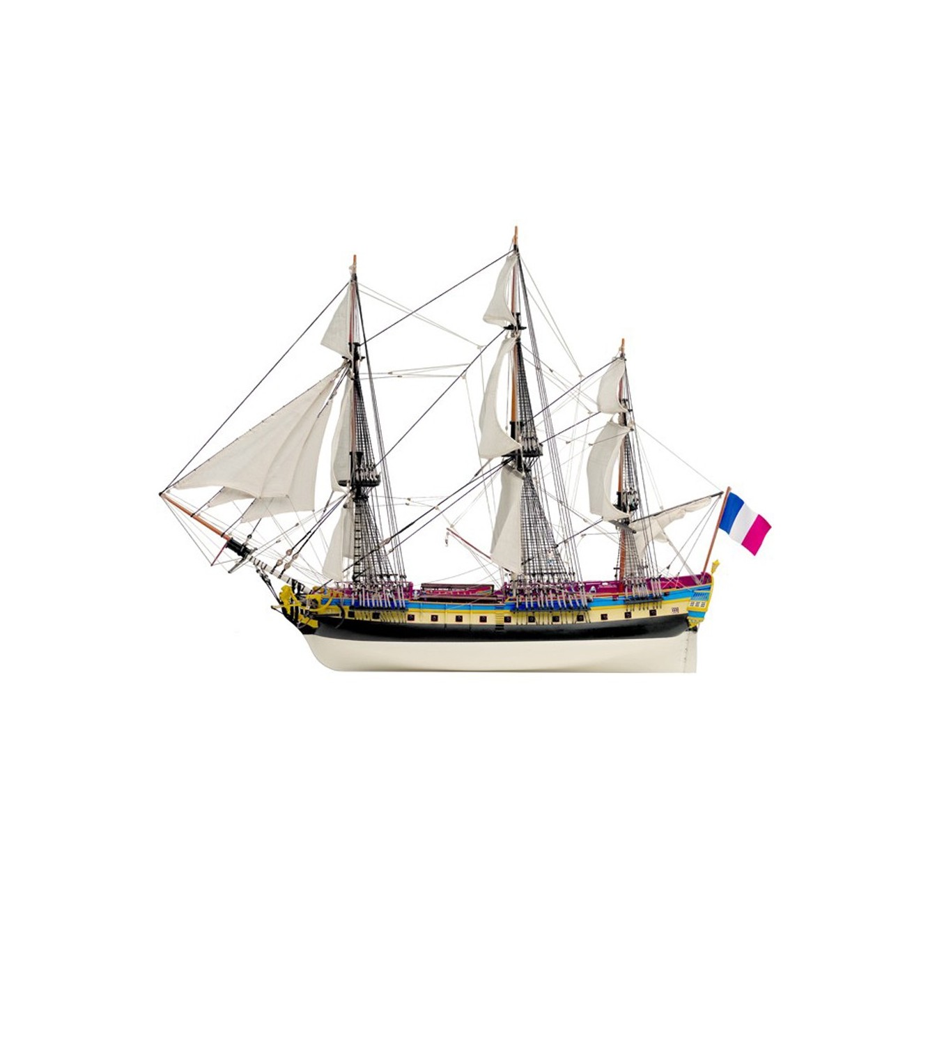 Frigate Hermione La Fayette. 1:89 Wooden Model Ship Kit