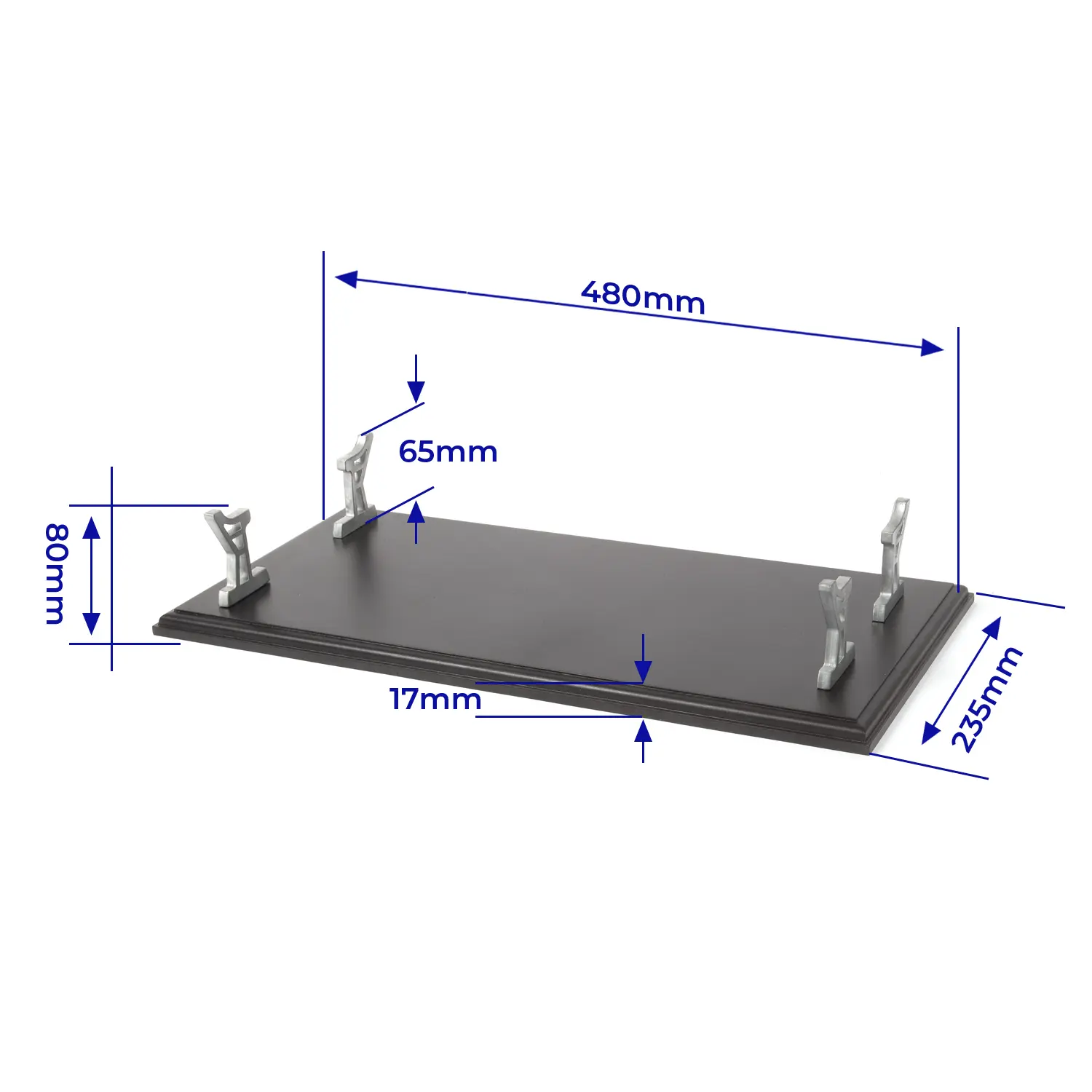Complete display stand with 4 metal supports