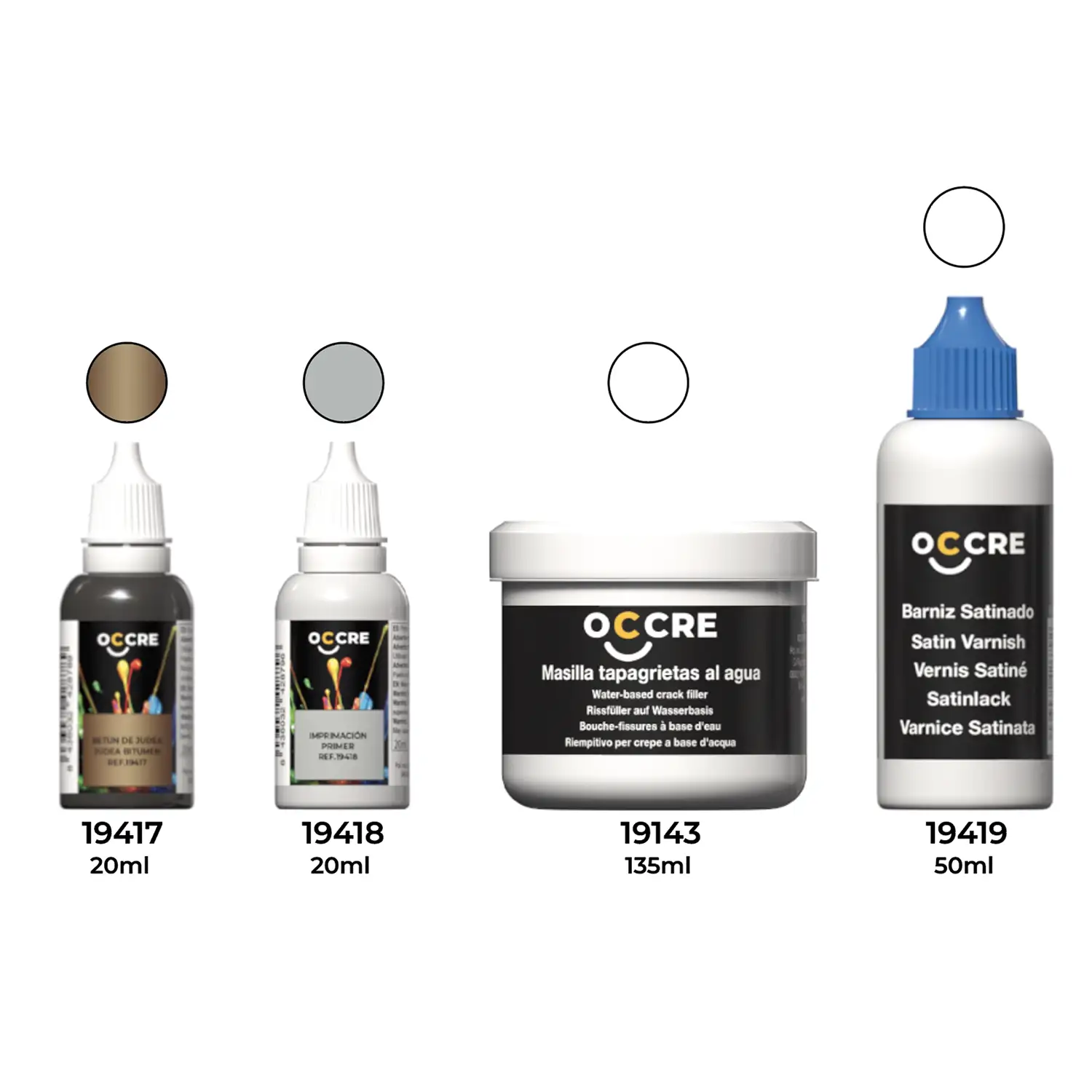 Putty, bitumen, primer and varnish pack