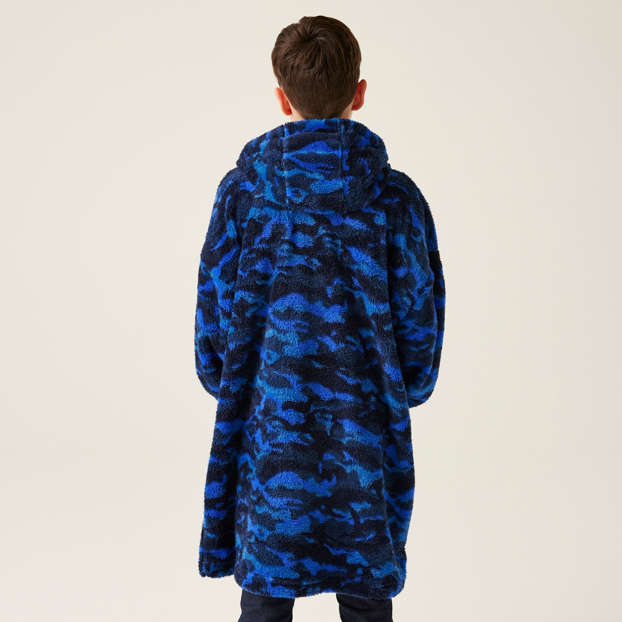 Kids' Cosy Poncho | Strong Blue Camo