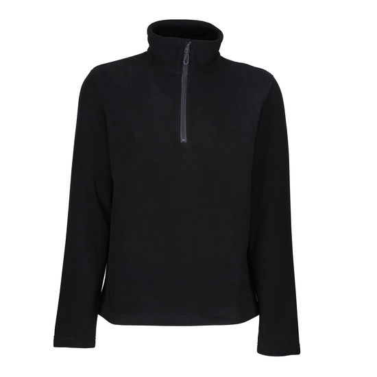 Men's Honestly Made 100% Recycled Half Zip Fleece | Black