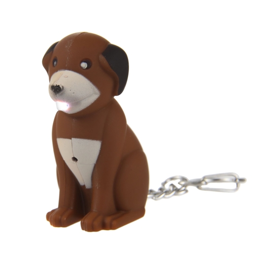 Animal Torch Keyring | Dog Brown