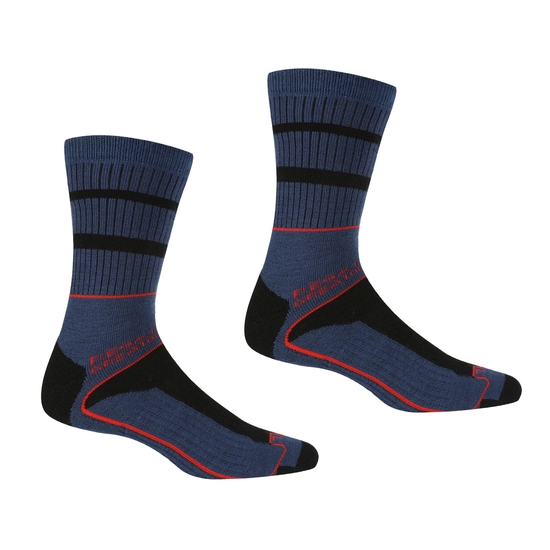 2 Pack Samaris 3 Season Sock | Dark Denim Cajun Orange