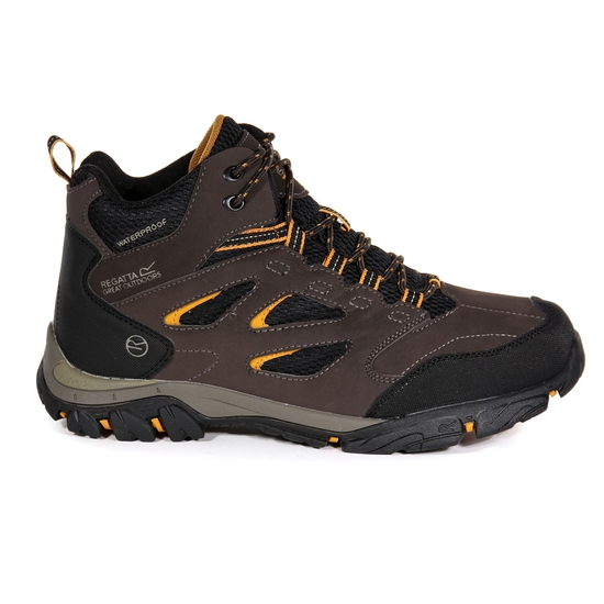 Men's Holcombe Waterproof Mid Walking Boots | Peat Inca Gold