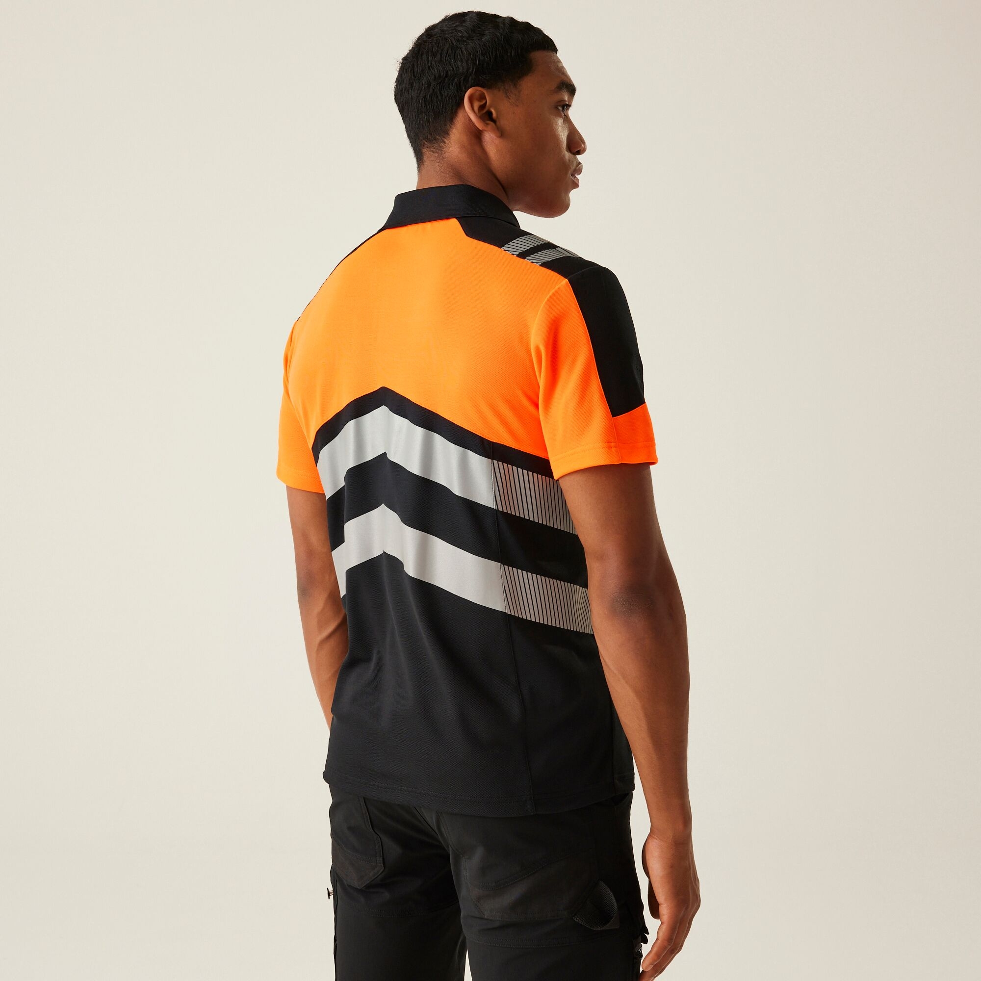 Men's Hi-Vis X-Pro Polo - Class 1 | Black Orange