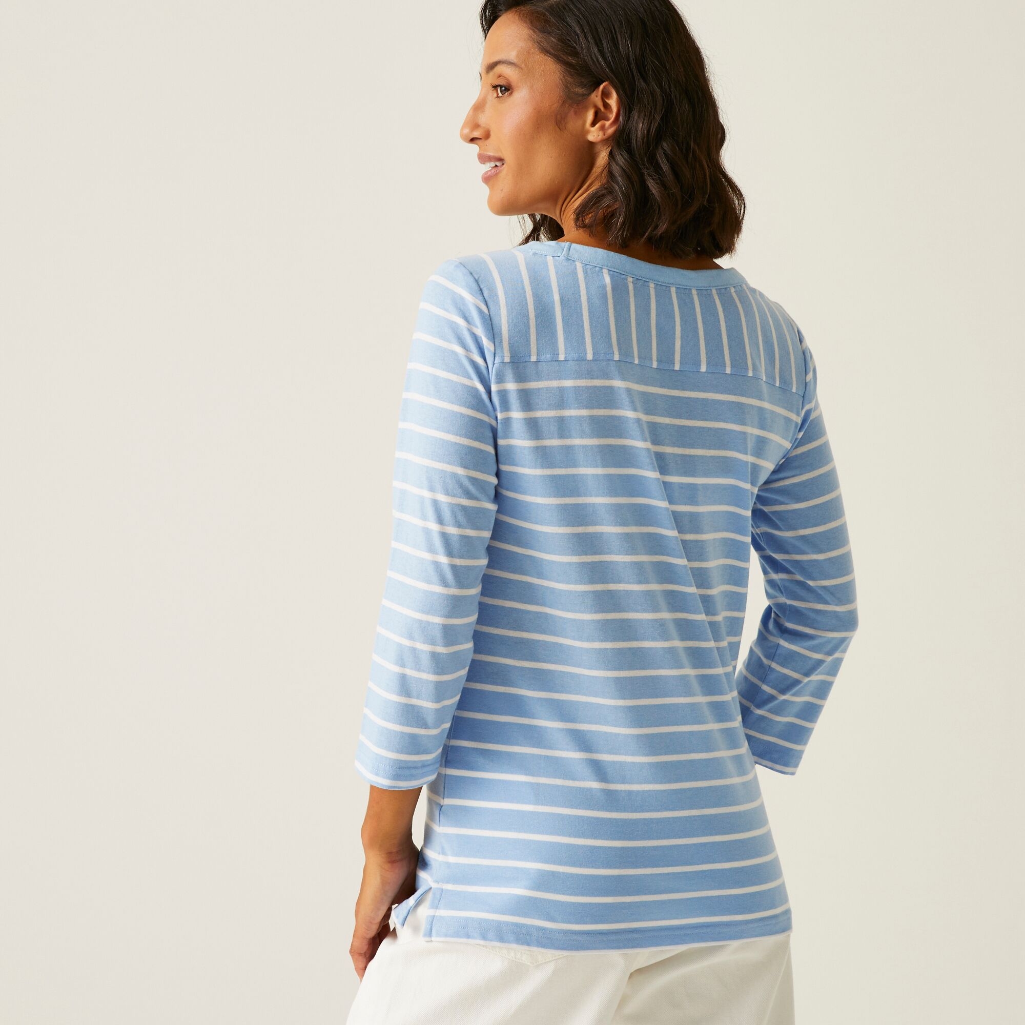 Women's Bayletta II 3/4 Sleeve Top | Chambray Blue White Stripe