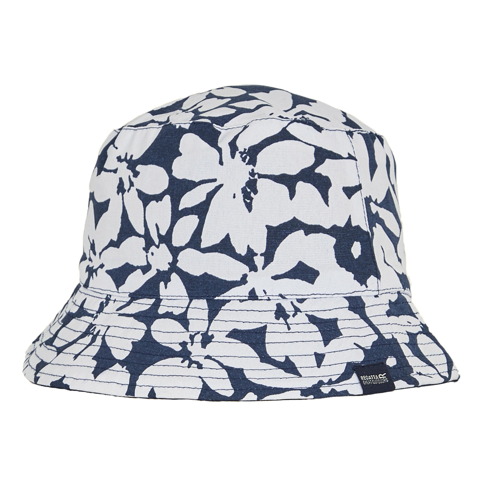 Women's Reversible Bucket Hat | Navy Abstract Flower Print Navy