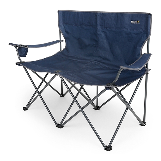 Isla Double Camping Chair with Storage Bag | Navy Seal Grey