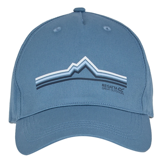 Adult's Snapback Cap | Coronet Blue Linear Mountain
