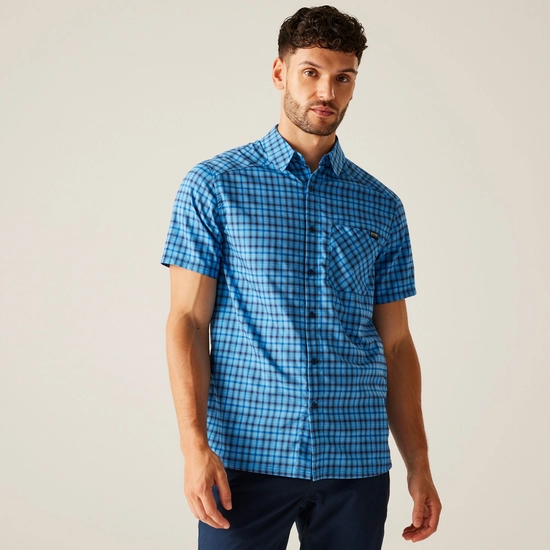 Men's Begarno Short Sleeve Shirt | Nephrite Green Black Grenoble Green Check