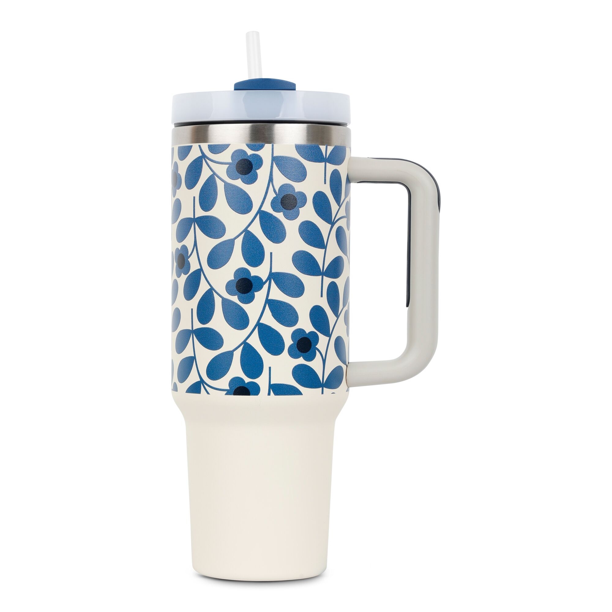 Orla Kiely Insulated Mug | Jasmine Flower Blue