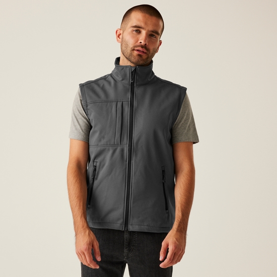 Men's Octagon II 3 Layer Softshell Bodywarmer | Seal Grey Black