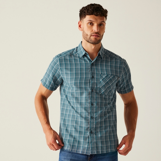 Men's Mindano IX Short Sleeve Shirt | Stormy Weather Iceberg Ash Check