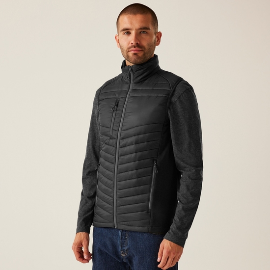 Men's Navigate Hybrid Bodywarmer | Black Seal Grey