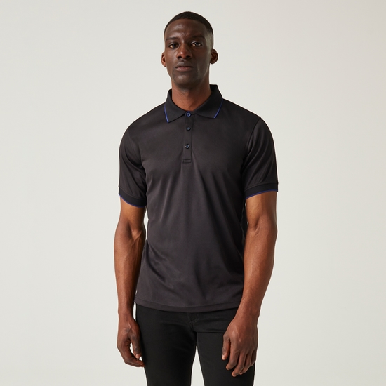 Men's Navigate Short Sleeve Polo Shirt | black new royal