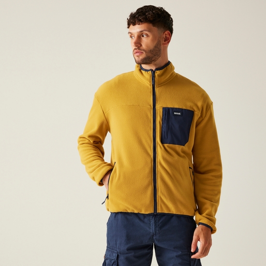 Men's Frankie Full Zip Fleece | Mustard Navy