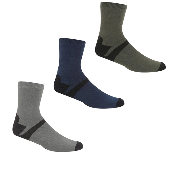 3 Pack Outdoor Lifestyle Sock | Dark Steel Dark Denim