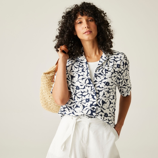 Women's Salise Lightweight Shirt | Navy White Large Floral