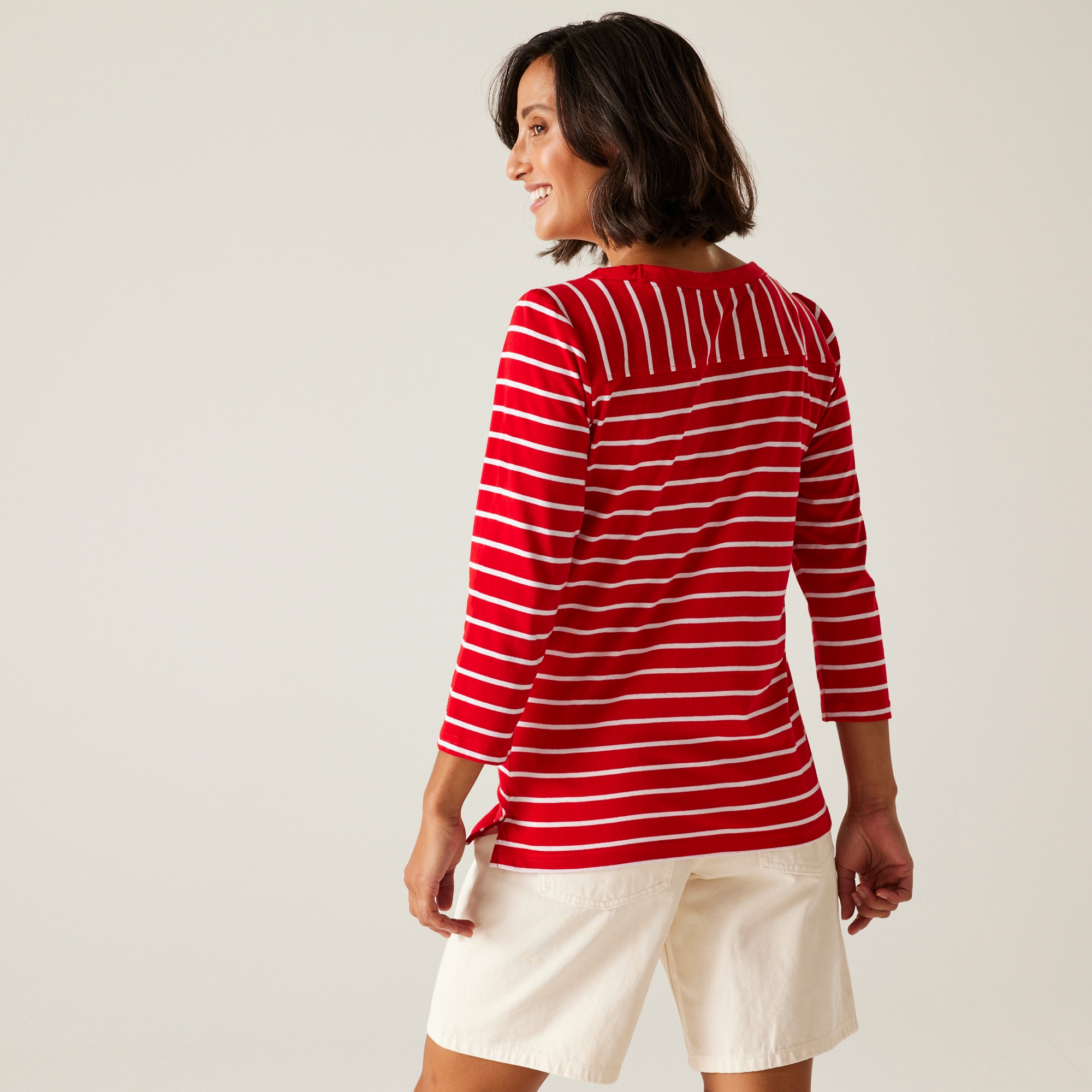 Women's Bayletta II 3/4 Sleeve Top | High Risk Red White Stripe