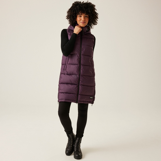 Women's Ganella Quilted Longline Gilet | Deep Plum
