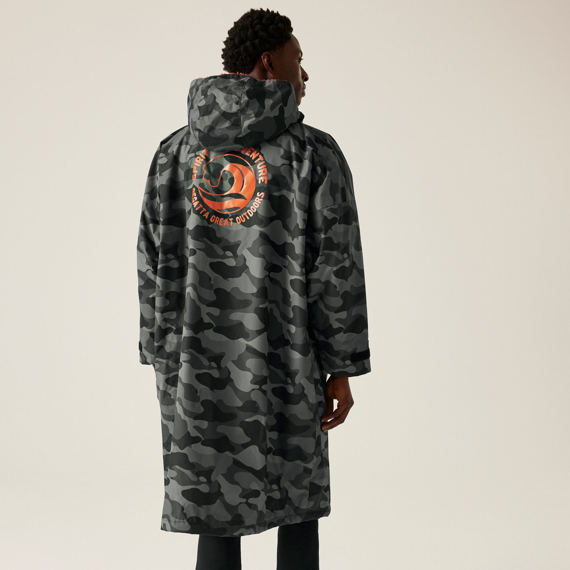 Adult's Waterproof Changing Robe | Grey Black Camo