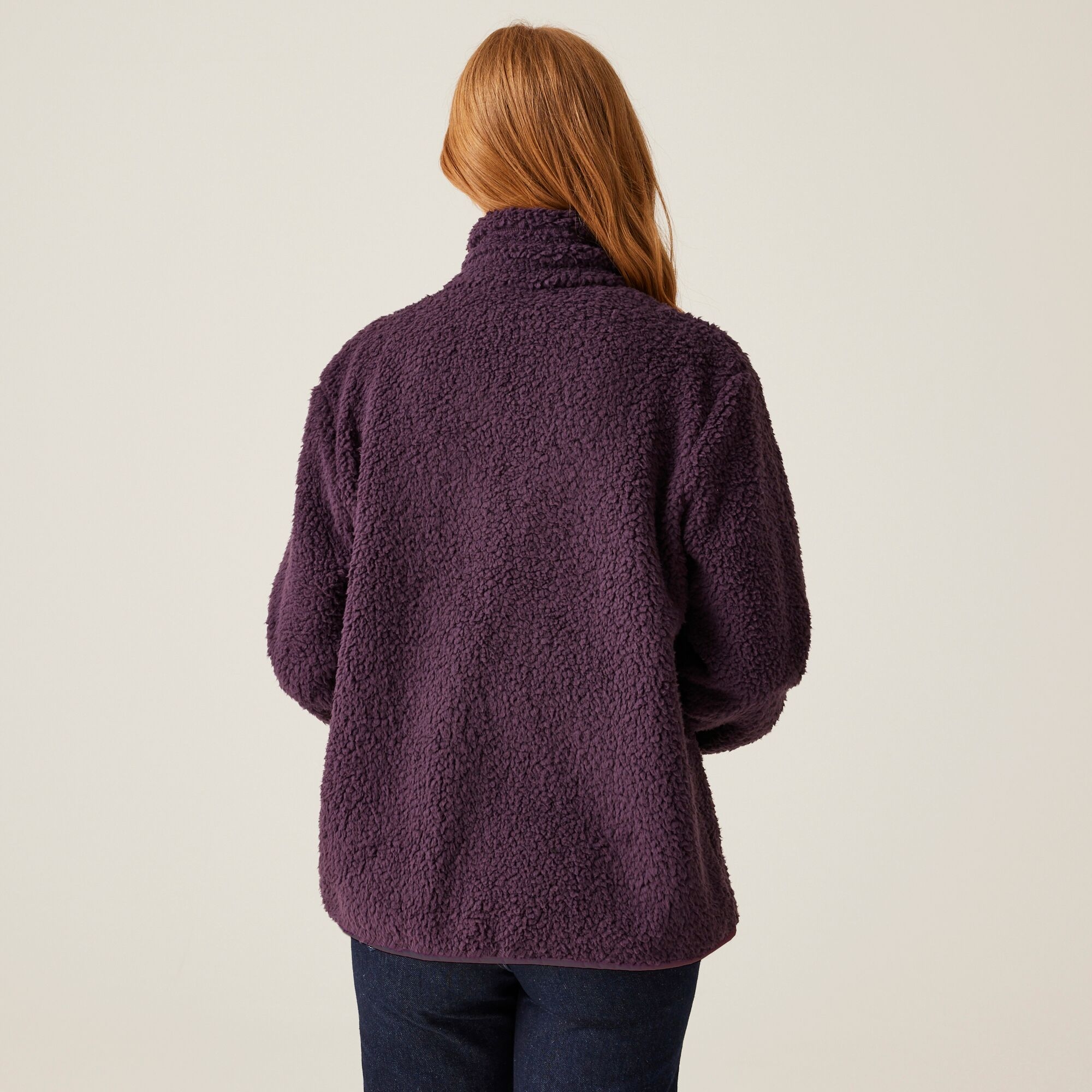 Women's Ria Fluffy Full Zip Fleece | Deep Plum