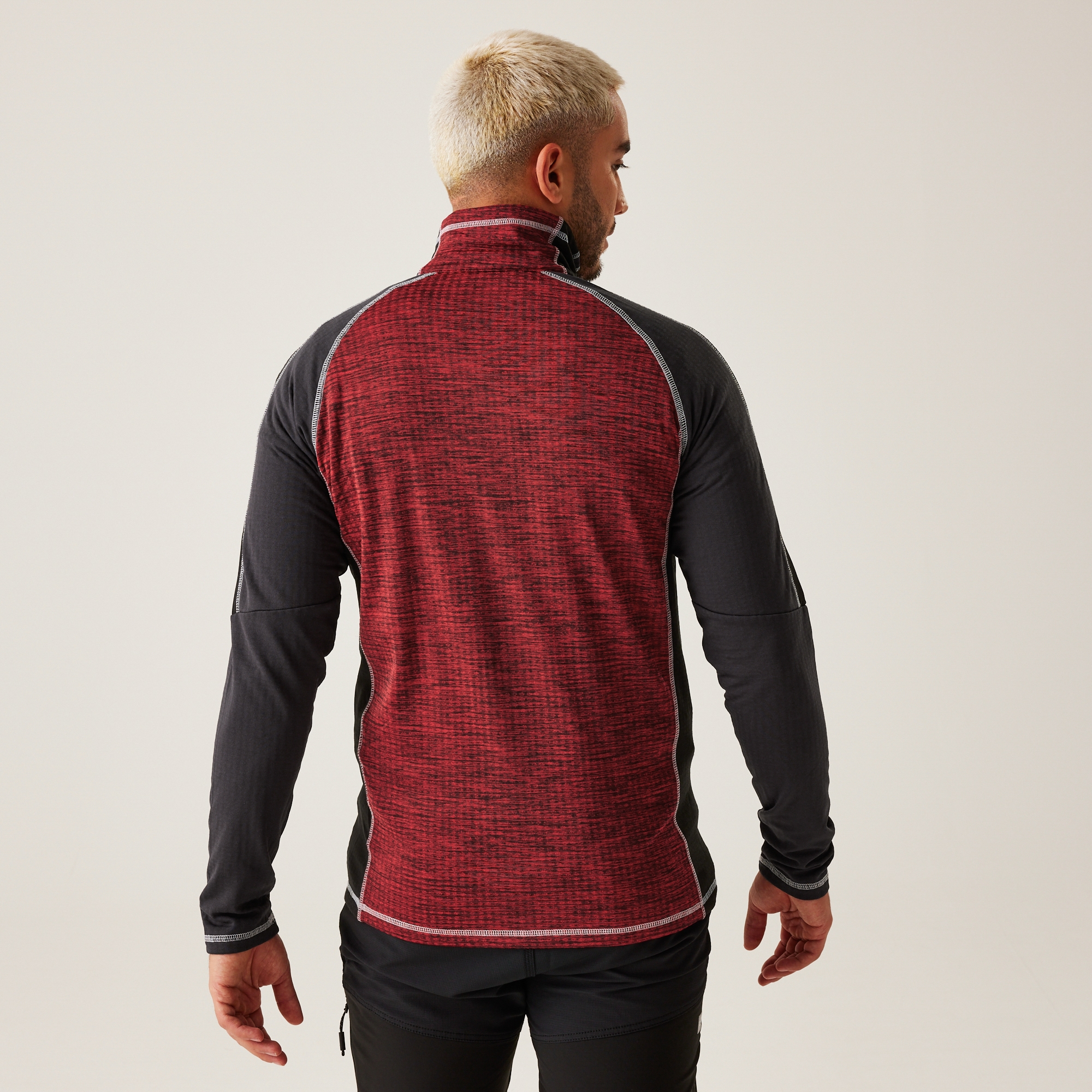 Men's Hepley Half Zip Lightweight Fleece | Danger Red Ash
