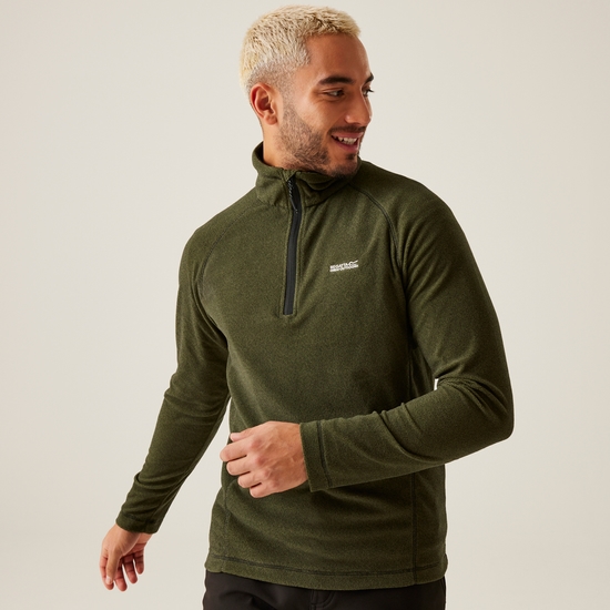 Men's Montes Lightweight Half Zip Fleece | Nephrite Green Black